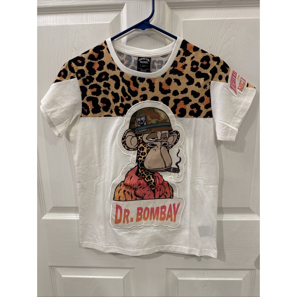 Death Row Records Dr.Bombay Leopard Ladies Tee‎ Cream Sz S NWT
